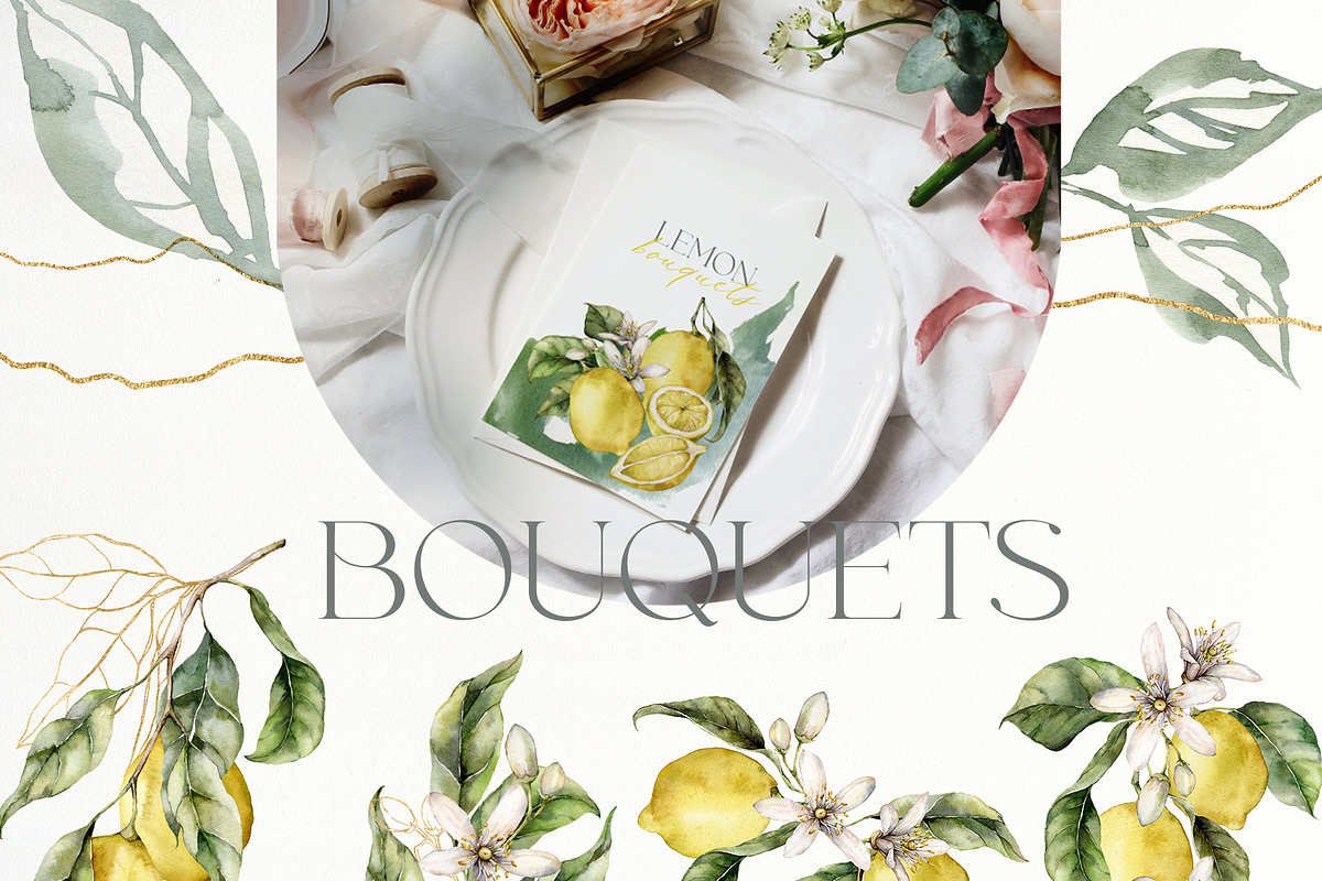 Lemon Watercolor illustration floral, a Food Illustration by Yuliya Derbisheva (Photo 3 of 9)