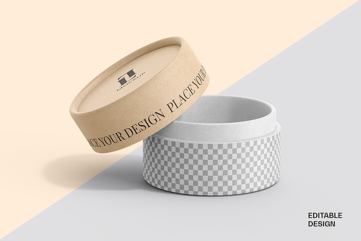 Kraft Cylinder Paper Tube Mockup, a Packaging Mockup by Ram Studio LLC (Photo 11 of 12)