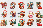 Christmas Squirrel Clipart, an Illustration by Rose Art (Thumbnail 3 of 5)