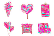 watercolor valentine day clipart, an Illustration by CreationArt (Thumbnail 4 of 7)