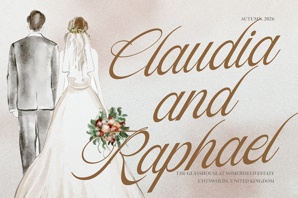 Sofiya Wiyona Classic Elegant Script, a Script Font by gracetype_studio (Photo 4 of 11)