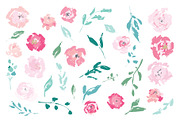 Pink Blush Flowers 'Dry Brush', a Decorative Illustration by GraphicsDish (Thumbnail 2 of 5)