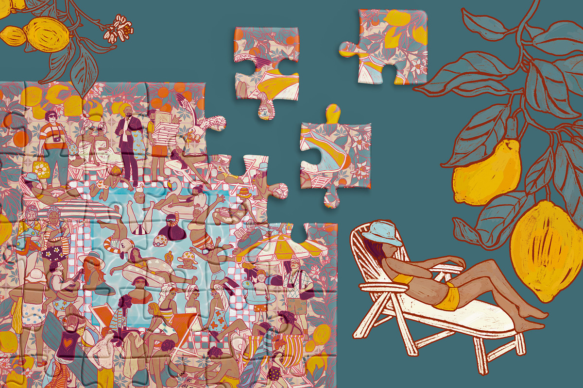 Swimming pool wimmelbook, a Person Illustration by Carpet Tapete Pretzel (Photo 9 of 10)
