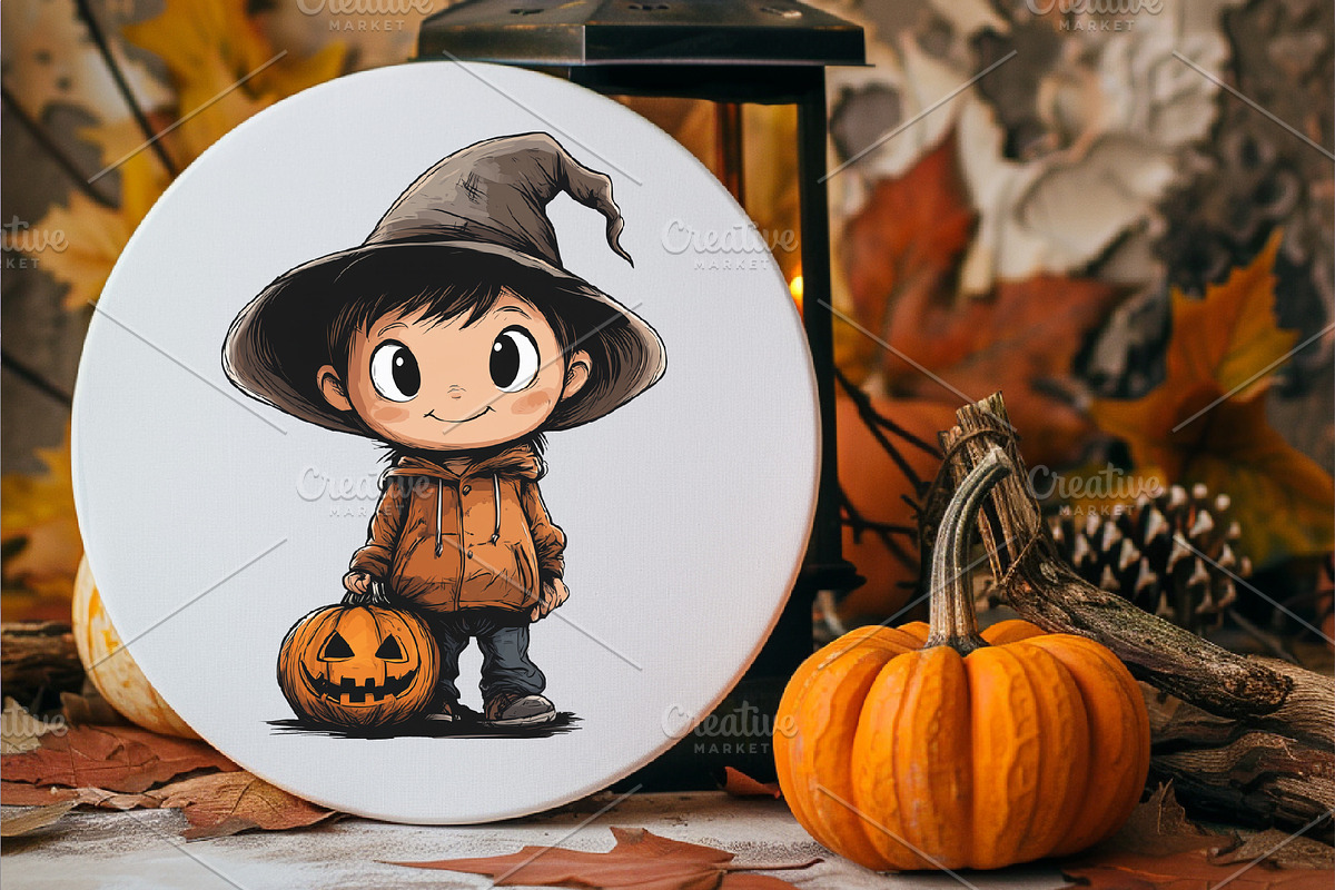 Cute Halloween Jack. TShirt Sticker., an Animal Illustration by KENO Mascots (Photo 5 of 10)