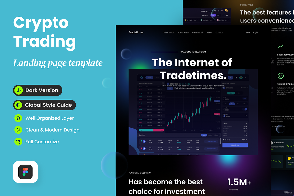 Crypto Trading Landing Page, a Landing Page Template by SLAB! Design