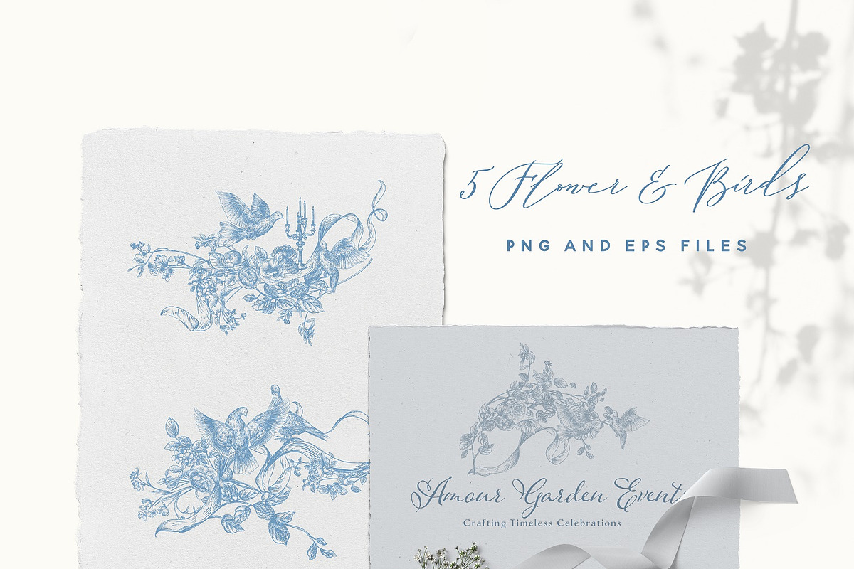Romantic Floral Line Art Collection, a Decorative Illustration by BlumenSoul (Photo 3 of 12)