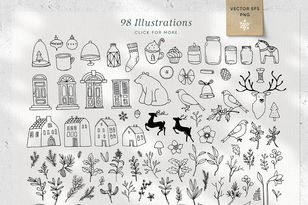 Magic Winter script font duo & logos preview 4