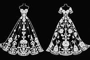 Wedding Dress Vector Pack, an Illustration by Gaye Art (Thumbnail 6 of 21)
