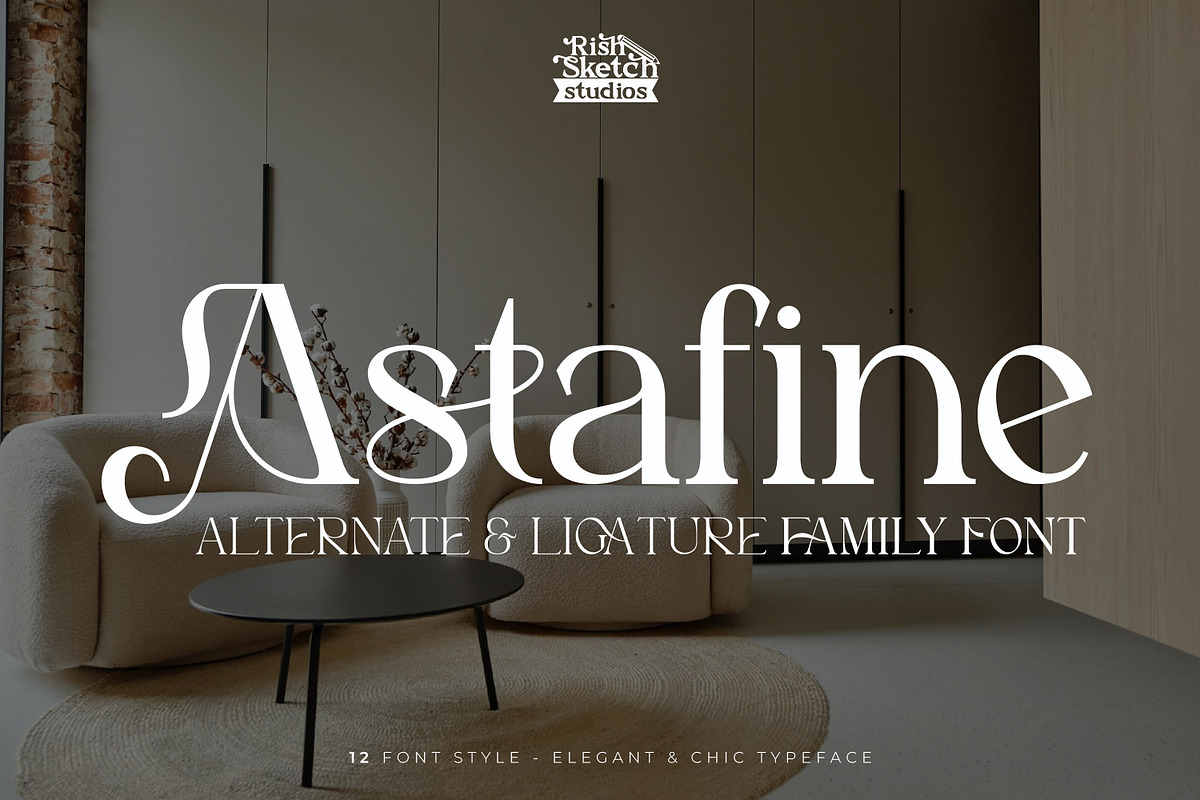 Astafine - Serif Typeface Family, a Serif Font by Rishsketch (Photo 1 of 16)