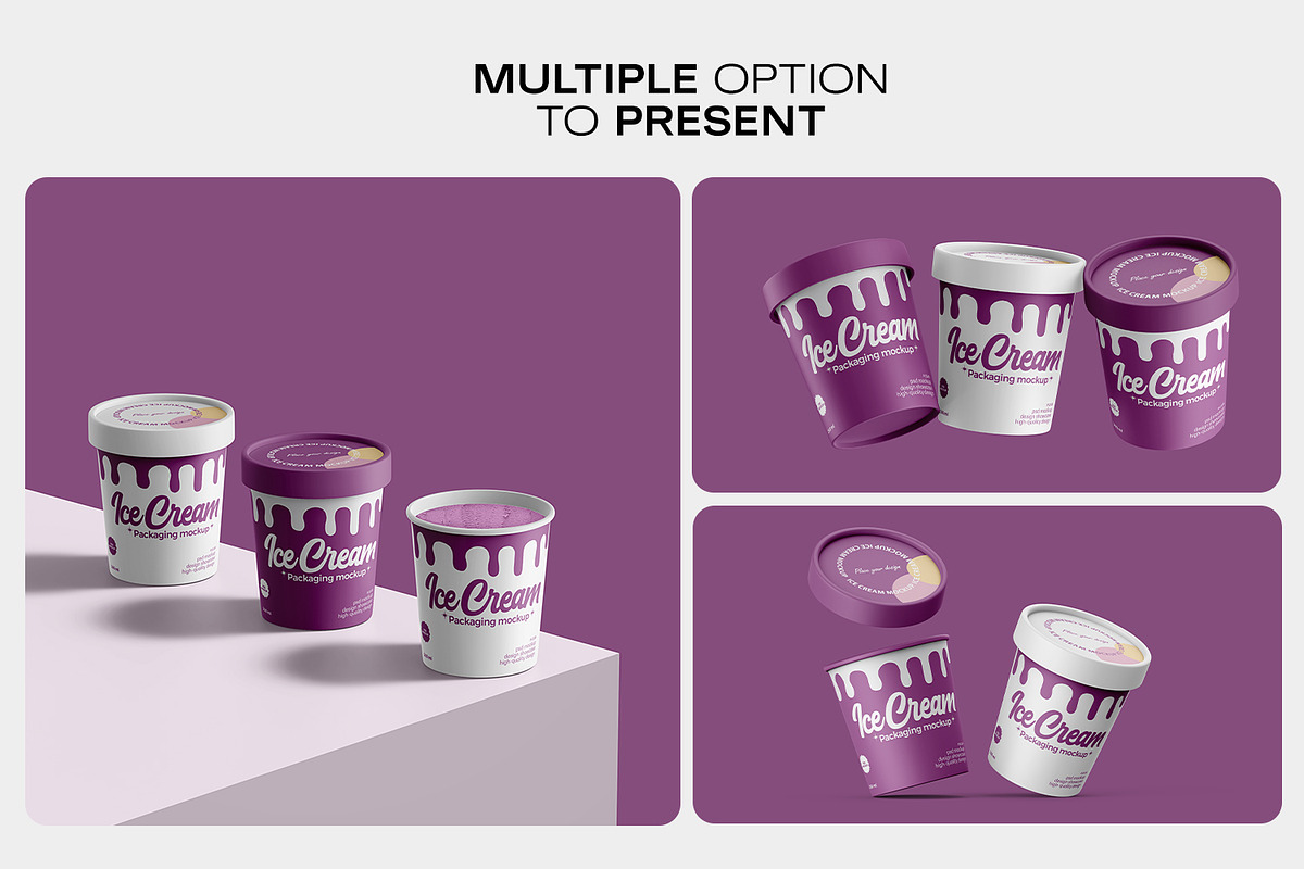 Ice Cream Tub Mockup, a Packaging Mockup by RamStudio2 (Photo 11 of 14)