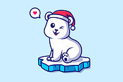 Cute Polar Bear Sitting on Ice, an Animal Illustration by Catalyst Labs (Thumbnail 2 of 3)