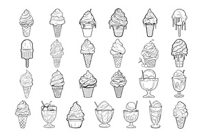 50 Ice Cream Procreate Stamps Brush