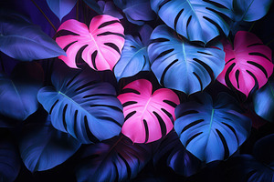 Vibrant tropical leaves in shades of, a Photo by Tanuart