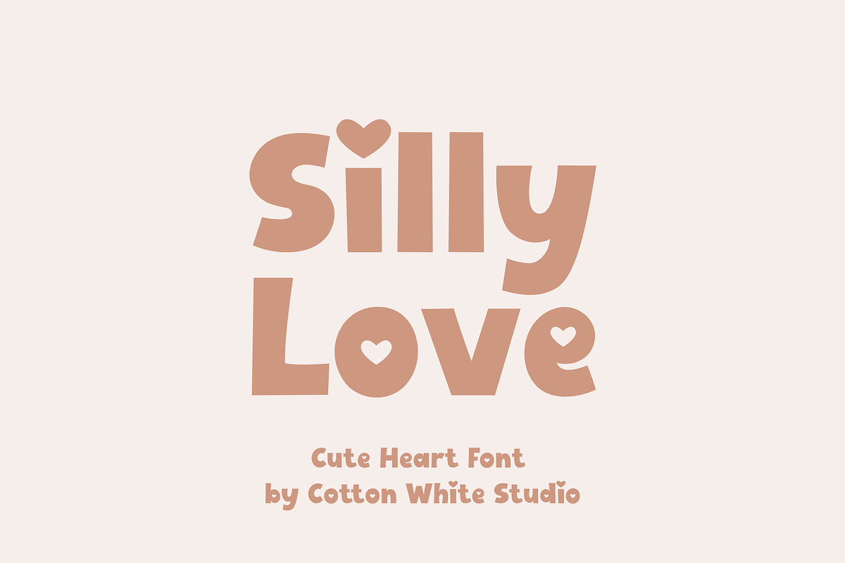 Silly Love Cute Heart Font, a Sans Serif Font by Sofia Skoog (Photo 1 of 11)