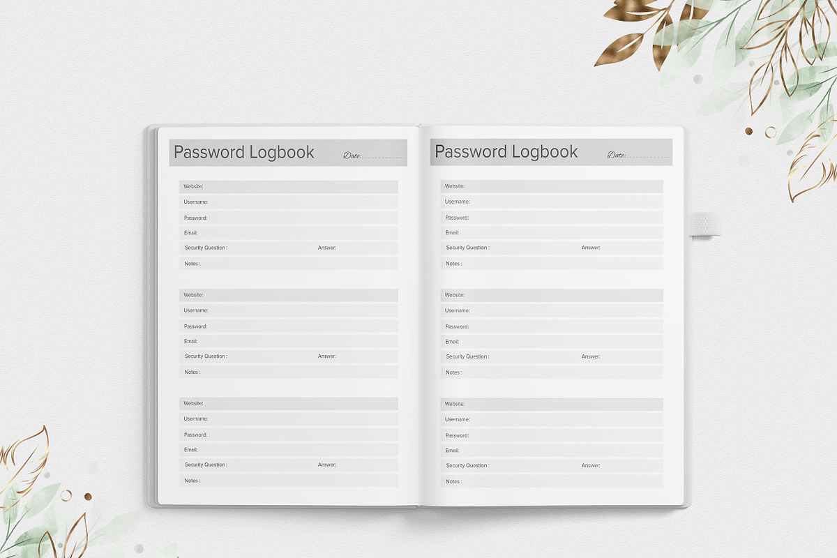 Password Logbook Kdp Interior, a Stationery Template by Graphic Template (Photo 3 of 11)