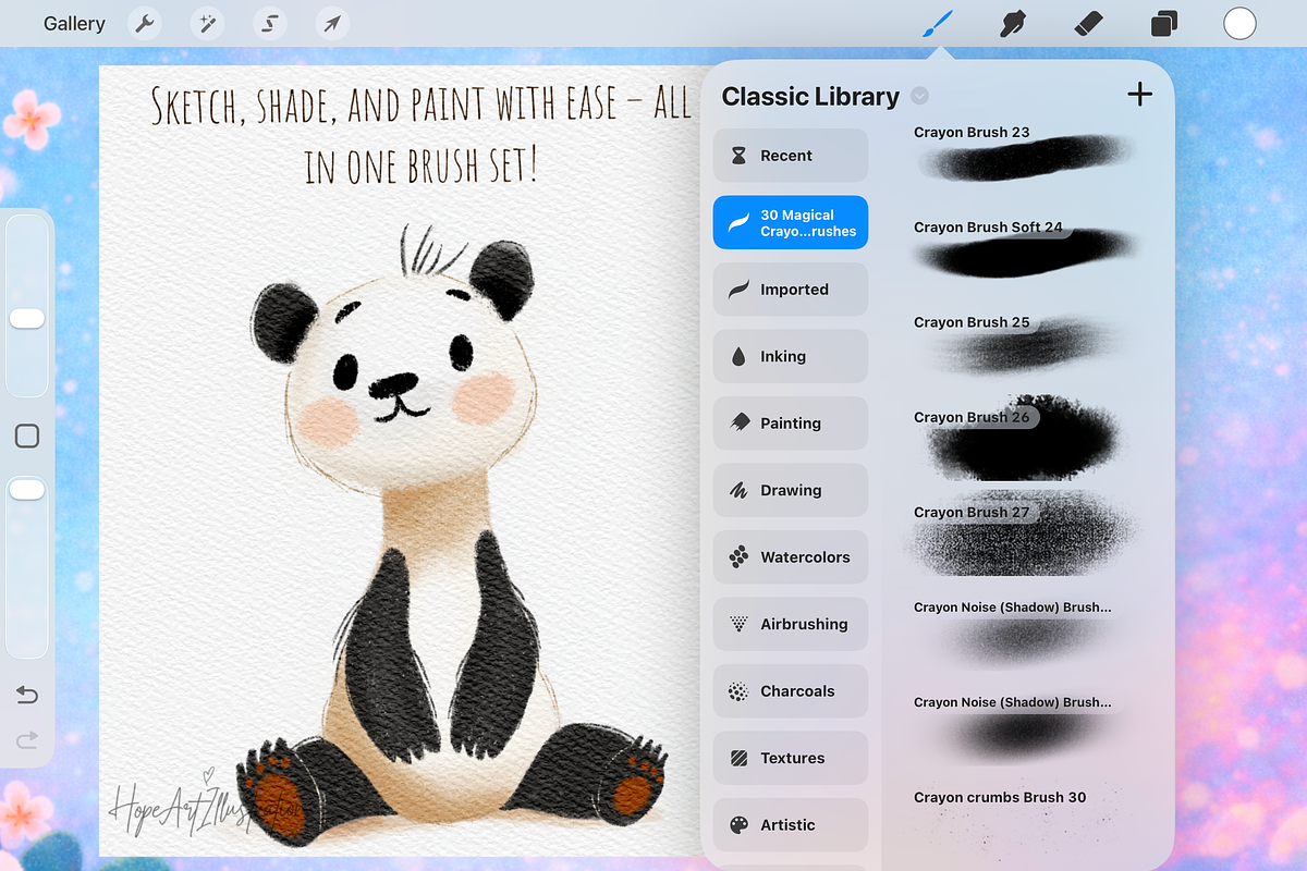 Procreate Crayon Brushes, a Brush Add-On by HopeArtIllustration (Photo 5 of 7)