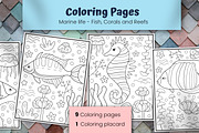 10 Coloring Pages | Sea life, an Animal Illustration by ChristinaDesigns (Thumbnail 1 of 8)
