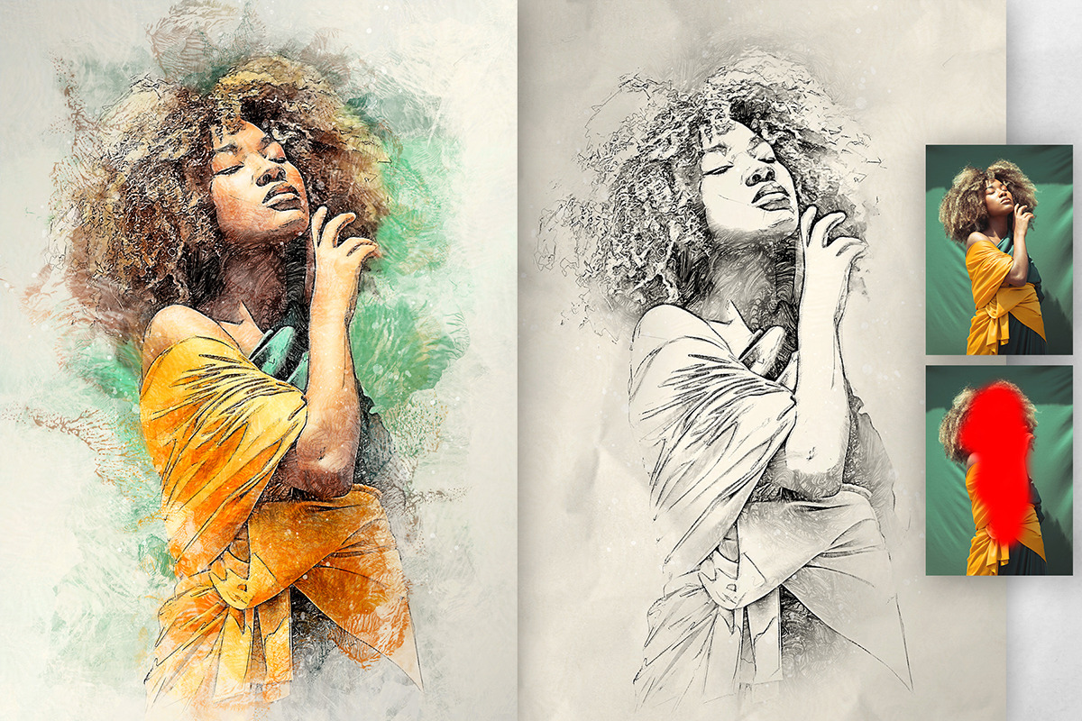 Graphic Arts Photoshop Action, an Action Add-On by GorynArt (Photo 6 of 22)