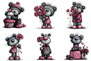 Teddy Bear Valentine Clipart, an Illustration by CraftArtStudio (Thumbnail 5 of 6)