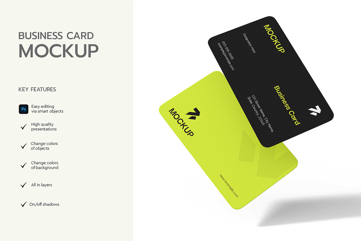 Floating Rounded Business Card Mock, a Product Mockup by graphypix (Photo 2 of 4)