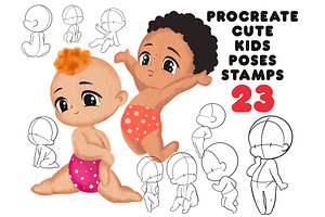 Procreate Cute Kids Poses