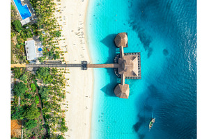 Aerial view of beautiful bungalow, a Nature Photo by den-belitsky