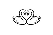 Swan Love Silhouette SVG Bundle, an Illustration by Designs_River (Thumbnail 22 of 31)