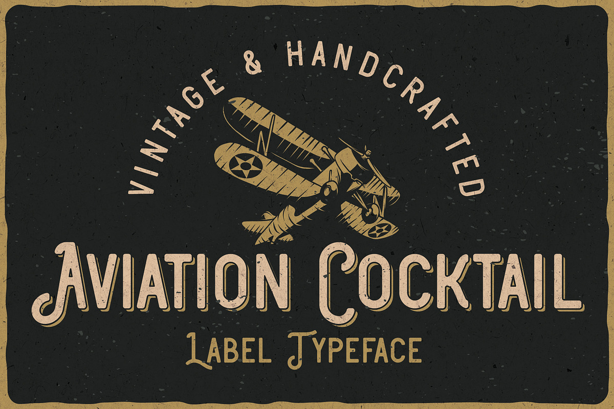 Aviation Cocktail Font + BONUS, a Blackletter Font by VozzyStock (Photo 1 of 10)