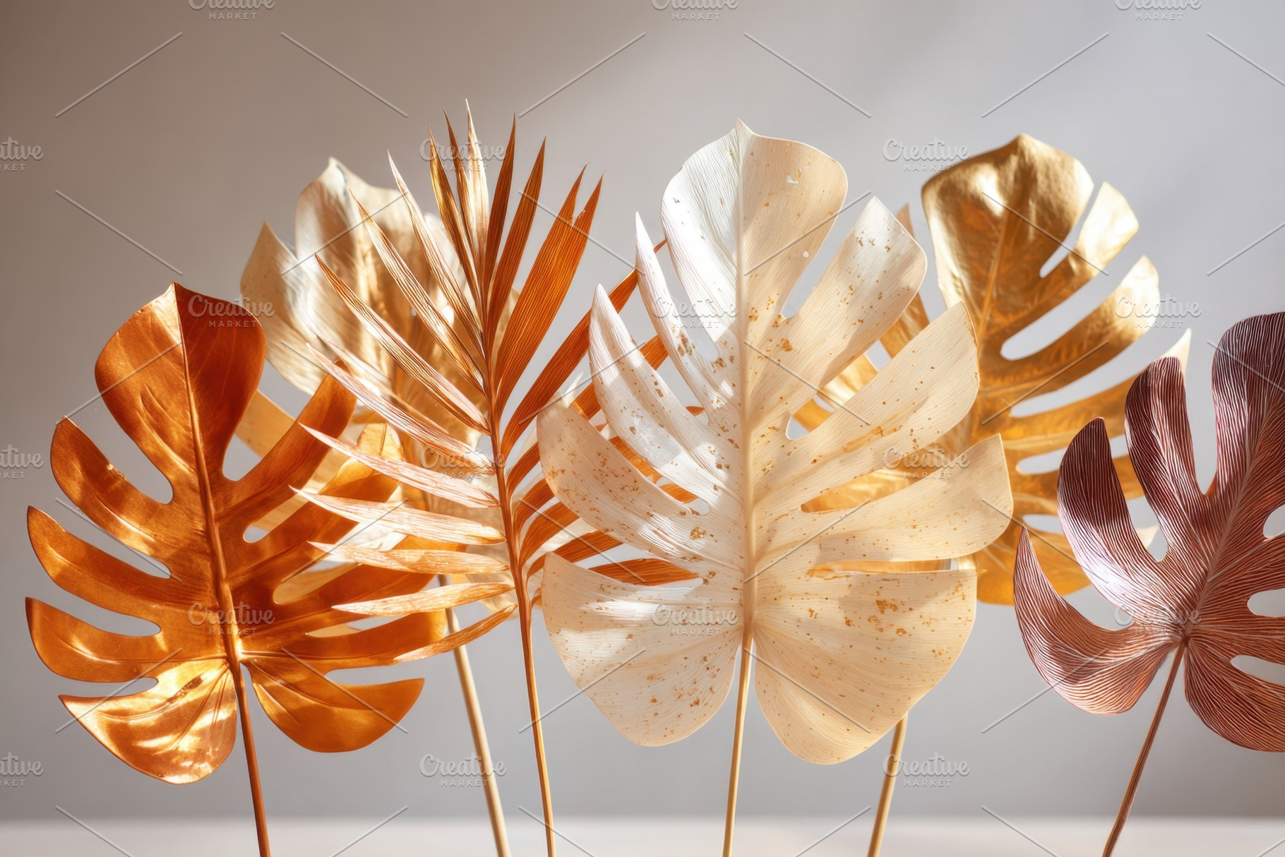 Monstare leafs on pastel background, a Nature Photo by AlyaAnd