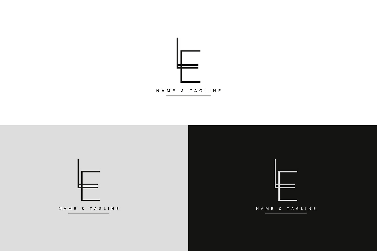 Alphabet icon monogram logo EL or LE, a Branding & Logo Template by Aleesher