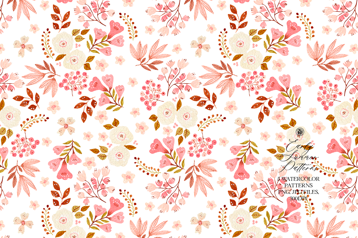 Early Summer Watercolor Patterns, a Pattern Graphic by Webvilla Studio (Photo 5 of 9)