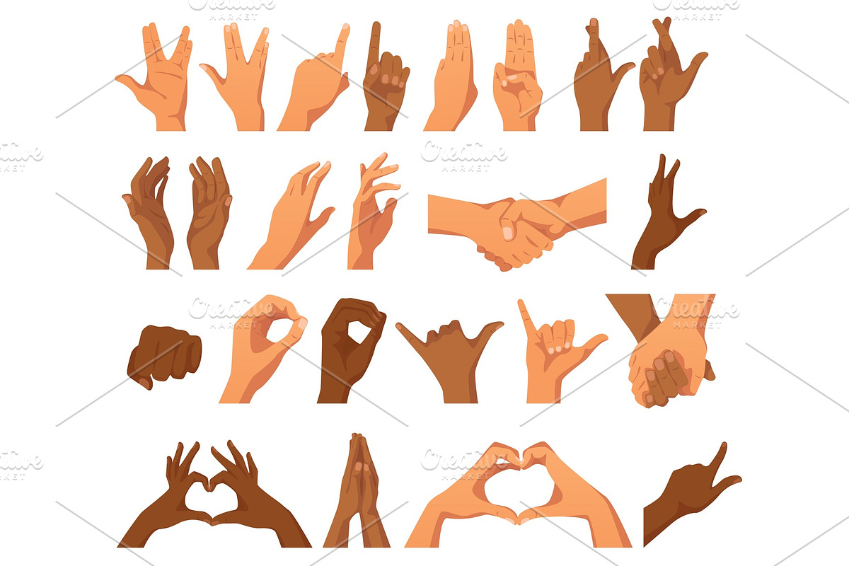 set of various hands gestures, an Object Graphic by Cartoon time!