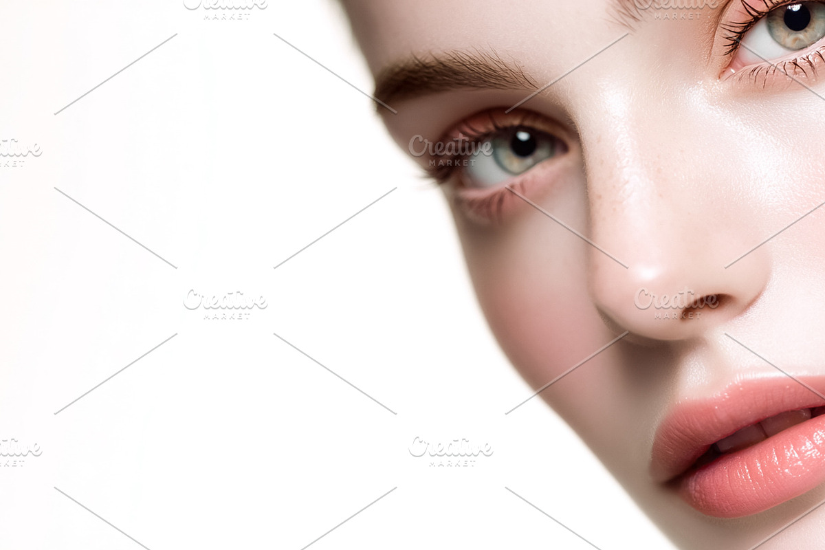 Woman close up showing healthy glowing skin and natural makeup w, a Beauty & Fashion Photo by Studio ANNA (Photo 2 of 2)