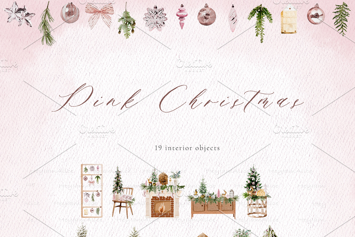 Pink Christmas, a Decorative Illustration by heyiamalice (Photo 5 of 15)