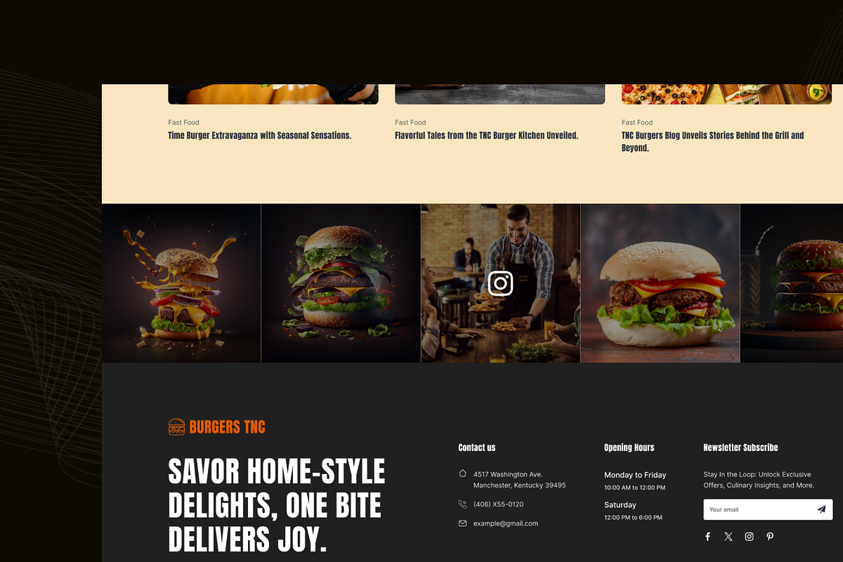 Burgers TNC, Restaurant Web Template preview 3