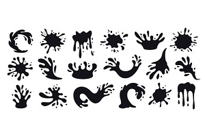 Water splash shapes with droplets, an Object Illustration by winwin.art