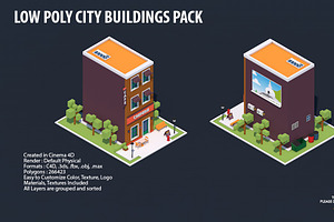 Low Poly City Buildings Pack 2