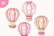 Hot Air Balloon Clipart, a Transportation Illustration by TitaLivingArt (Thumbnail 3 of 11)