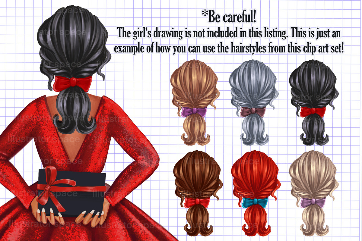 Hairstyles clipart PNG transparent, an Illustration by Illustrator Space (Photo 7 of 10)