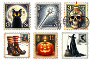 Halloween Postage Stamps Clipart, an Illustration by Dream Creation (Thumbnail 3 of 7)
