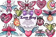 Love Bugs - Spooky Valentine clipart, a Seasonal Illustration by Sonch' s Curiosities (Thumbnail 1 of 2)