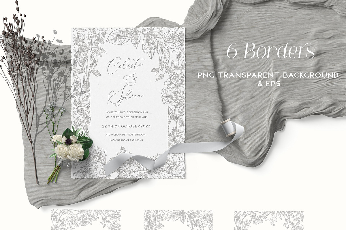 Vintage Roses - Line art Florals, a Decorative Illustration by BlumenSoul (Photo 5 of 8)