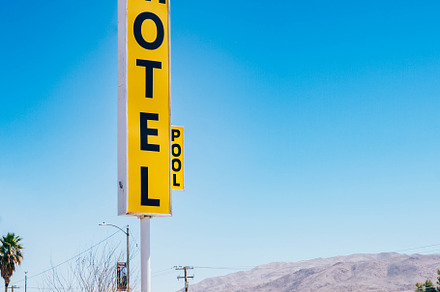 Vintage Motel Sign by the Road