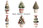 Cute Christmas Topiaries Tree, an Illustration by Craft Nest (Thumbnail 2 of 11)