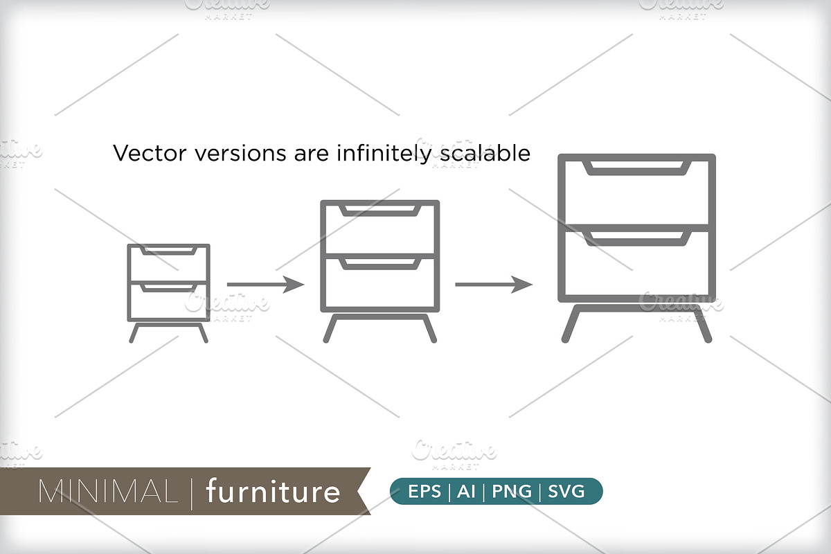 Minimal furniture icons, an Outline Icon by Picture Window (Photo 4 of 5)