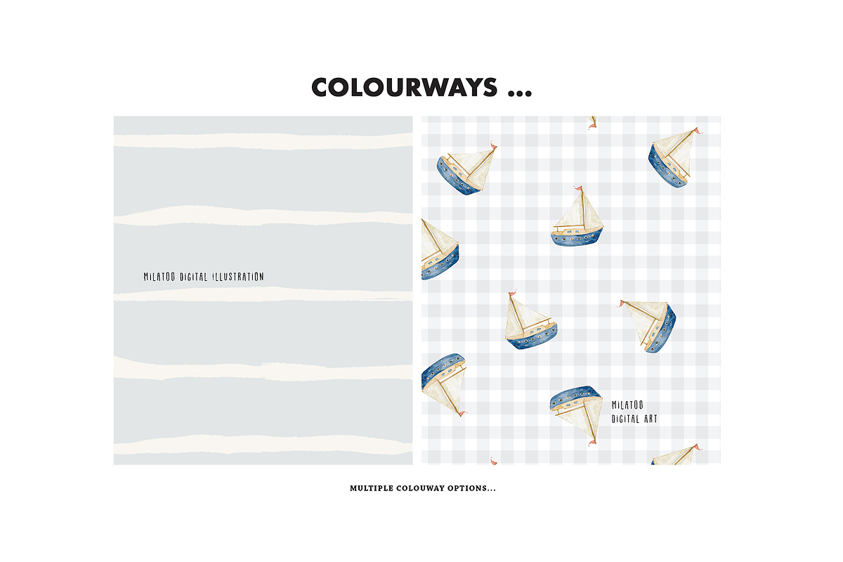 Ocean pattern Animal Nursery, a Pattern Graphic by Milatoo (Photo 3 of 5)