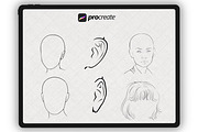 Portrait stamp brushes for Procreate, a Brush Add-On by Procreate Market (Thumbnail 5 of 8)