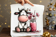 Quirky Valentine Cow Clipart, an Illustration by OK Design (Thumbnail 6 of 6)