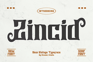 Zincid - Vintage Font, a Blackletter Font by Viswal Studio