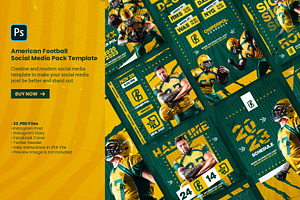 American Football Social Media Pack, a Social Media Template by Geelator Studio